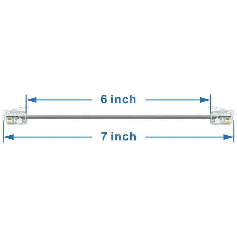 NECABLES 4Pack 6 Inch Short Telephone Cord Phone Cable Wall Phone Cord for Landline RJ11 6P4C Male to Male - Image 2